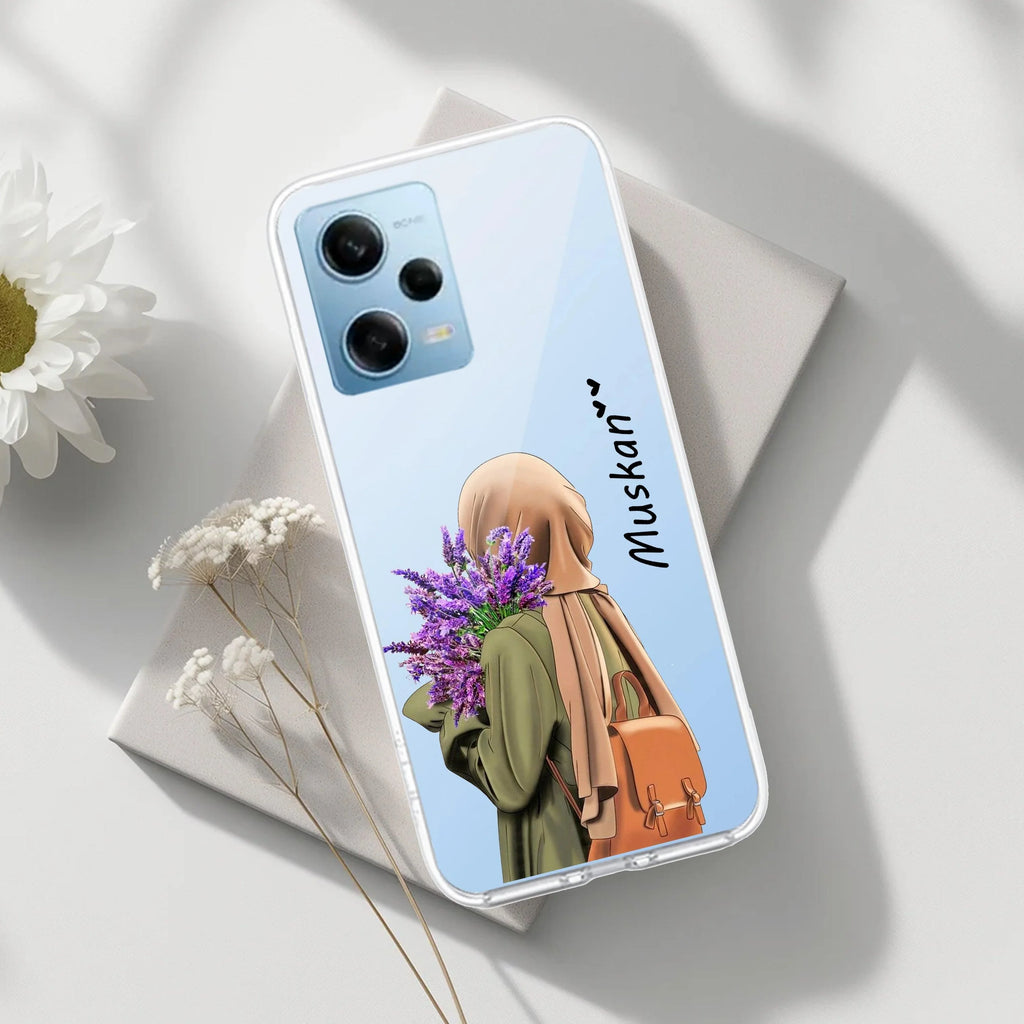 Personalized Hijab Girl Transparent Silicon Case For Redmi Note 10 Pro / Redmi Note 10 Pro Max