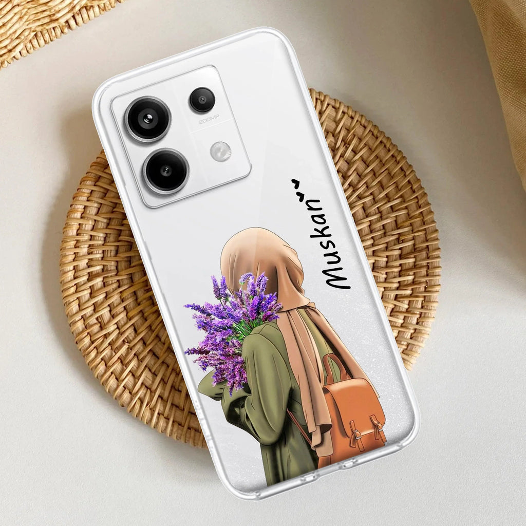 Personalized Hijab Girl Transparent Silicon Case For Redmi Note 13 5G