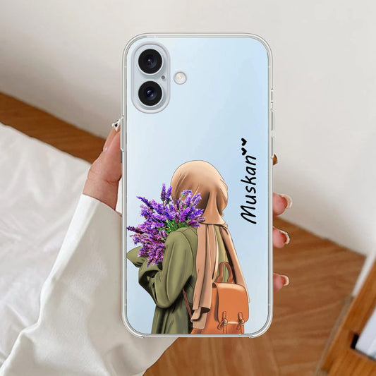 Personalized Hijab Girl Transparent Silicon Case For iPhone - ShopOnCliQ