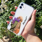 Personalized Hijab Girl Transparent Silicon Case For iPhone 14 Plus