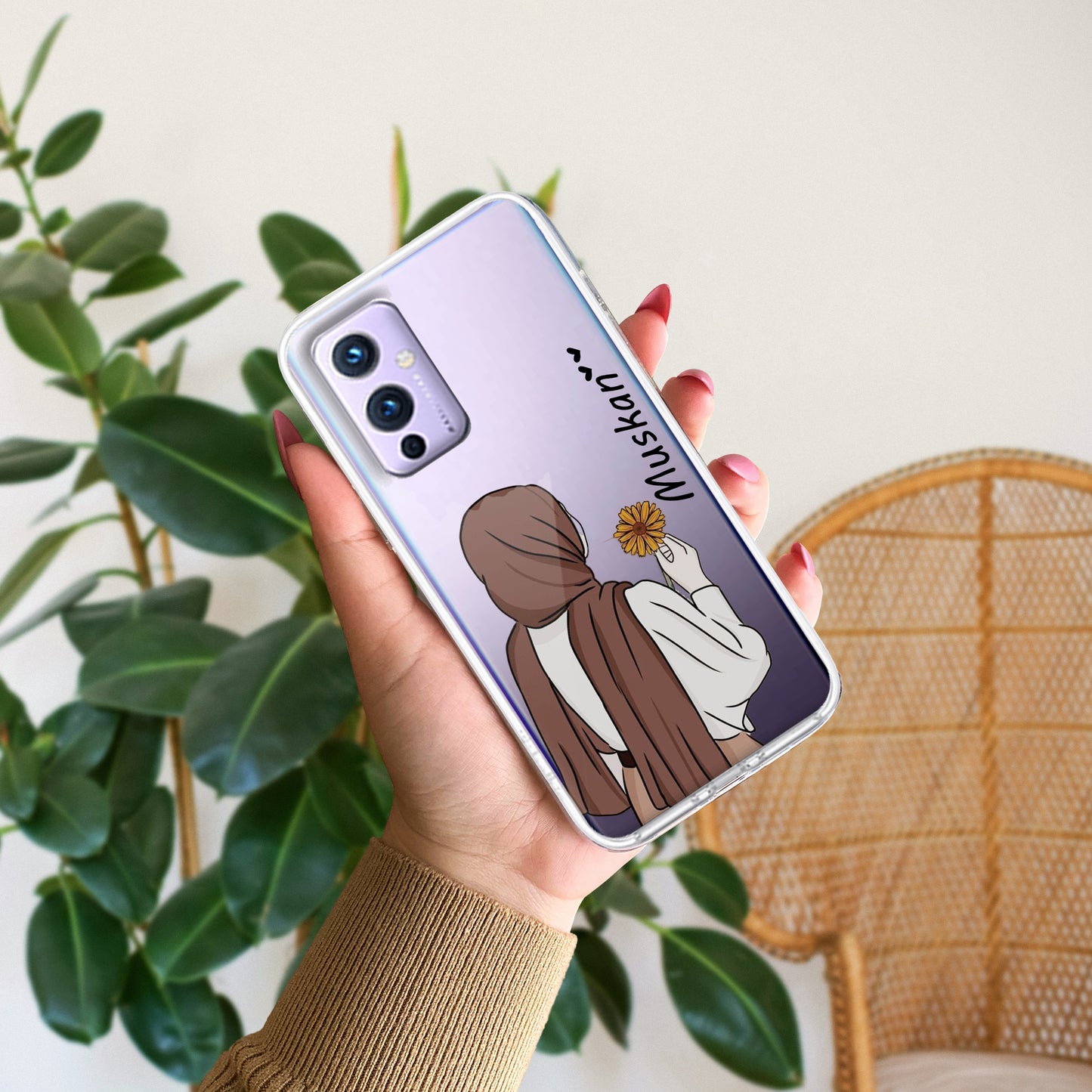 Personalized Hijab Girl Transparent Silicon Case V2 For OnePlus - ShopOnCliQ