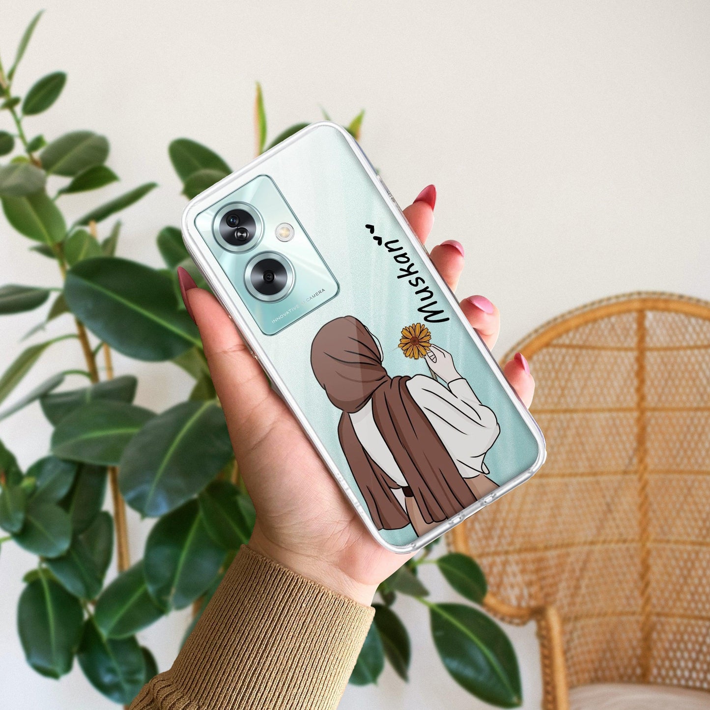 Personalized Hijab Girl Transparent Silicon Case V2 For Oppo - ShopOnCliQ