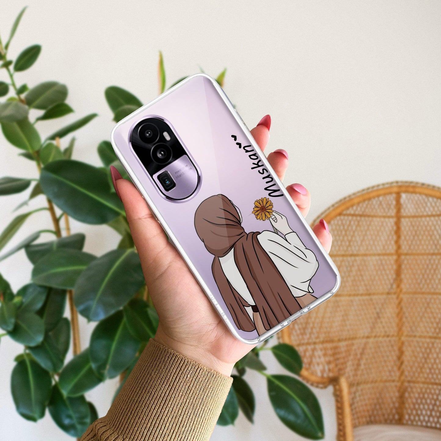 Personalized Hijab Girl Transparent Silicon Case V2 For Oppo - ShopOnCliQ