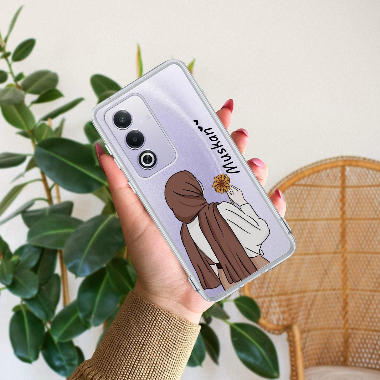 Personalized Hijab Girl Transparent Silicon Case V2 For Oppo - ShopOnCliQ