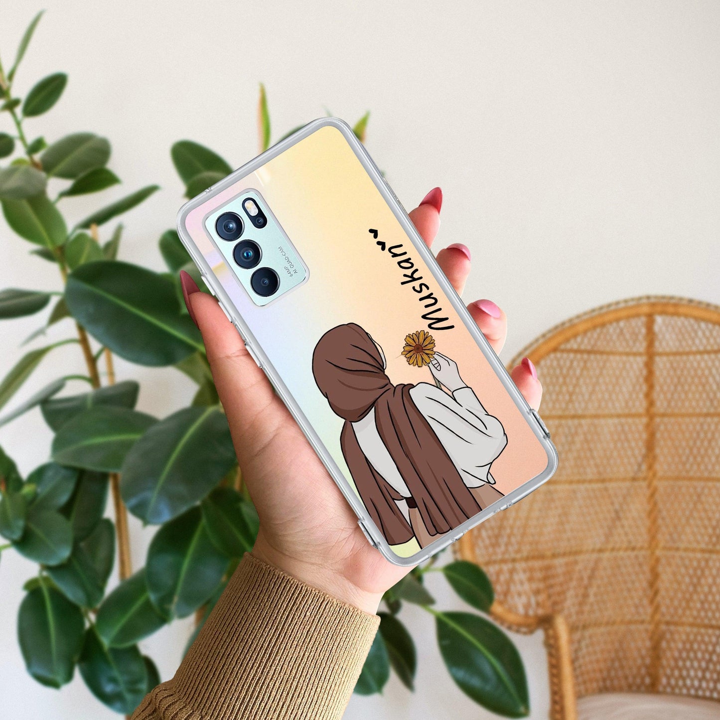 Personalized Hijab Girl Transparent Silicon Case V2 For Oppo - ShopOnCliQ