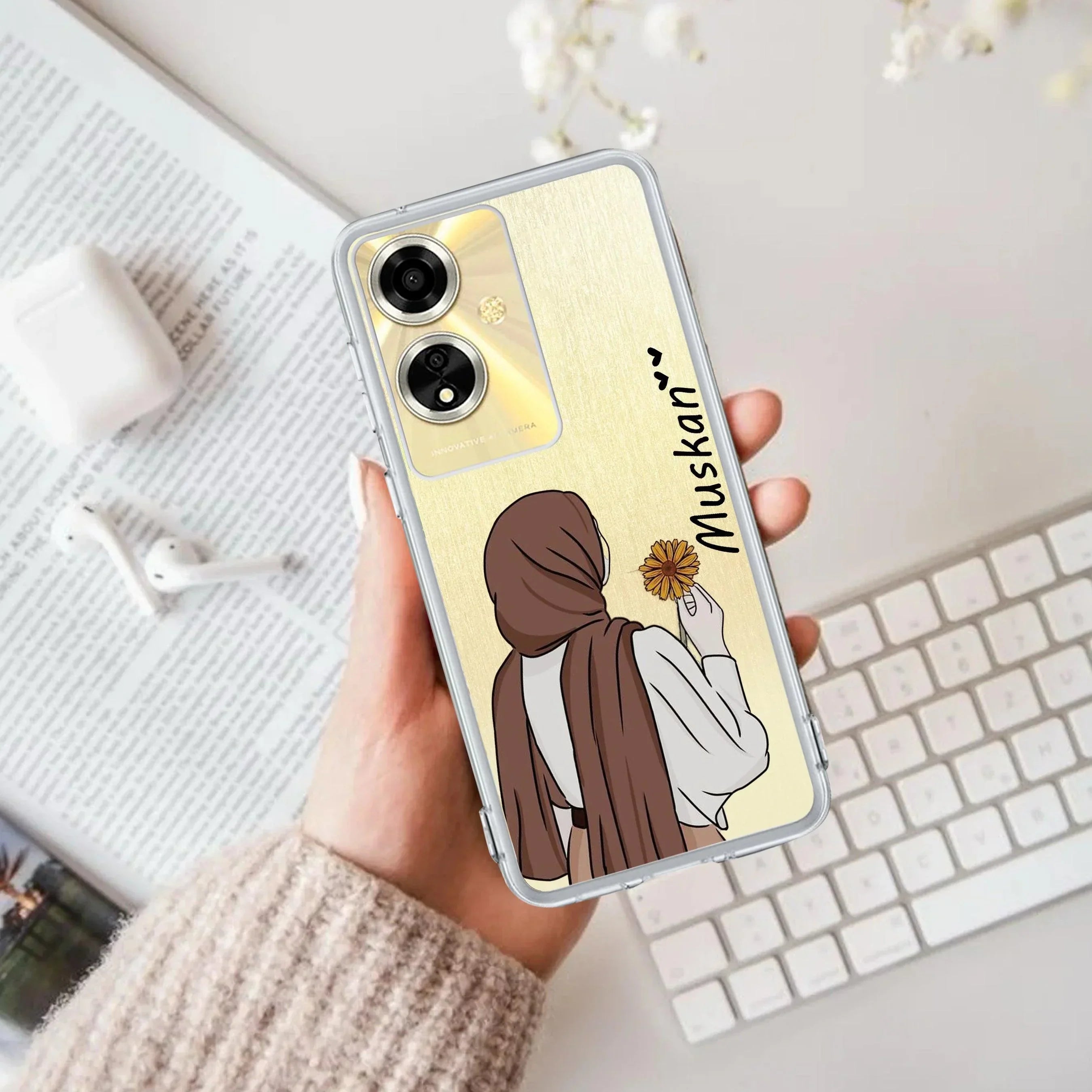 Personalized Hijab Girl Anti Yellow Case V2 For Oppo A59 5G