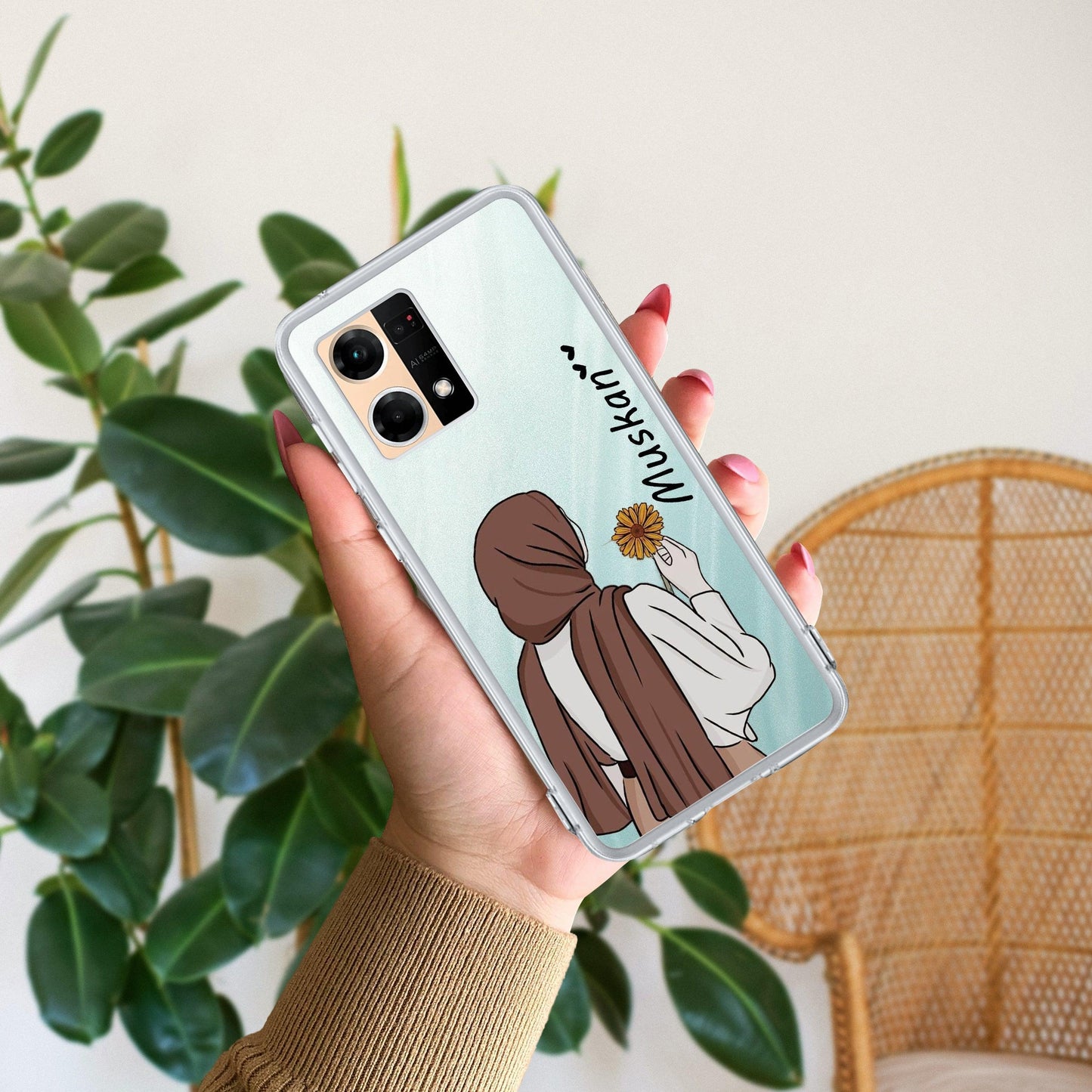 Personalized Hijab Girl Transparent Silicon Case V2 For Oppo - ShopOnCliQ