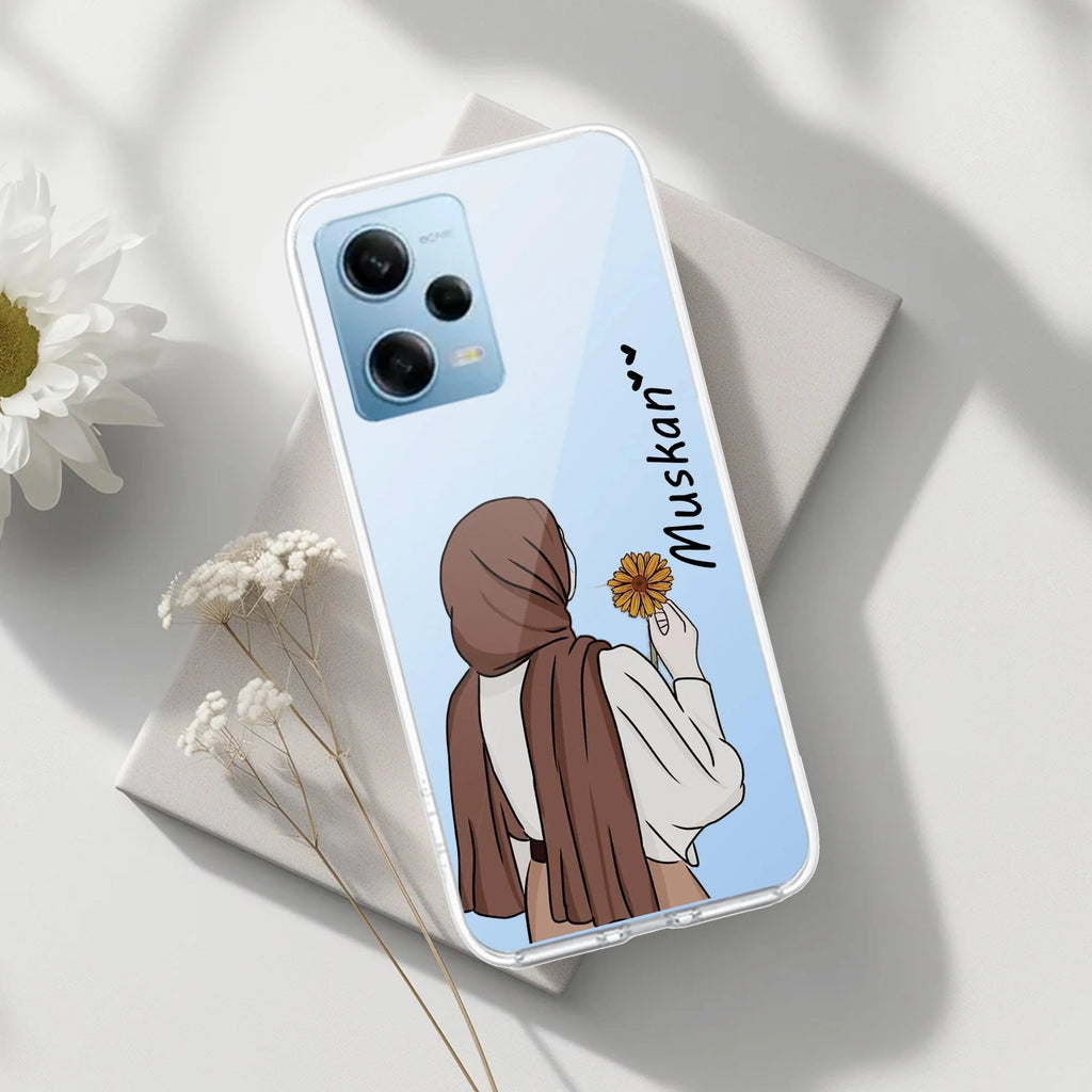 Personalized Hijab Girl Transparent Silicon Case V2 For Redmi Note 10 Pro / Redmi Note 10 Pro Max