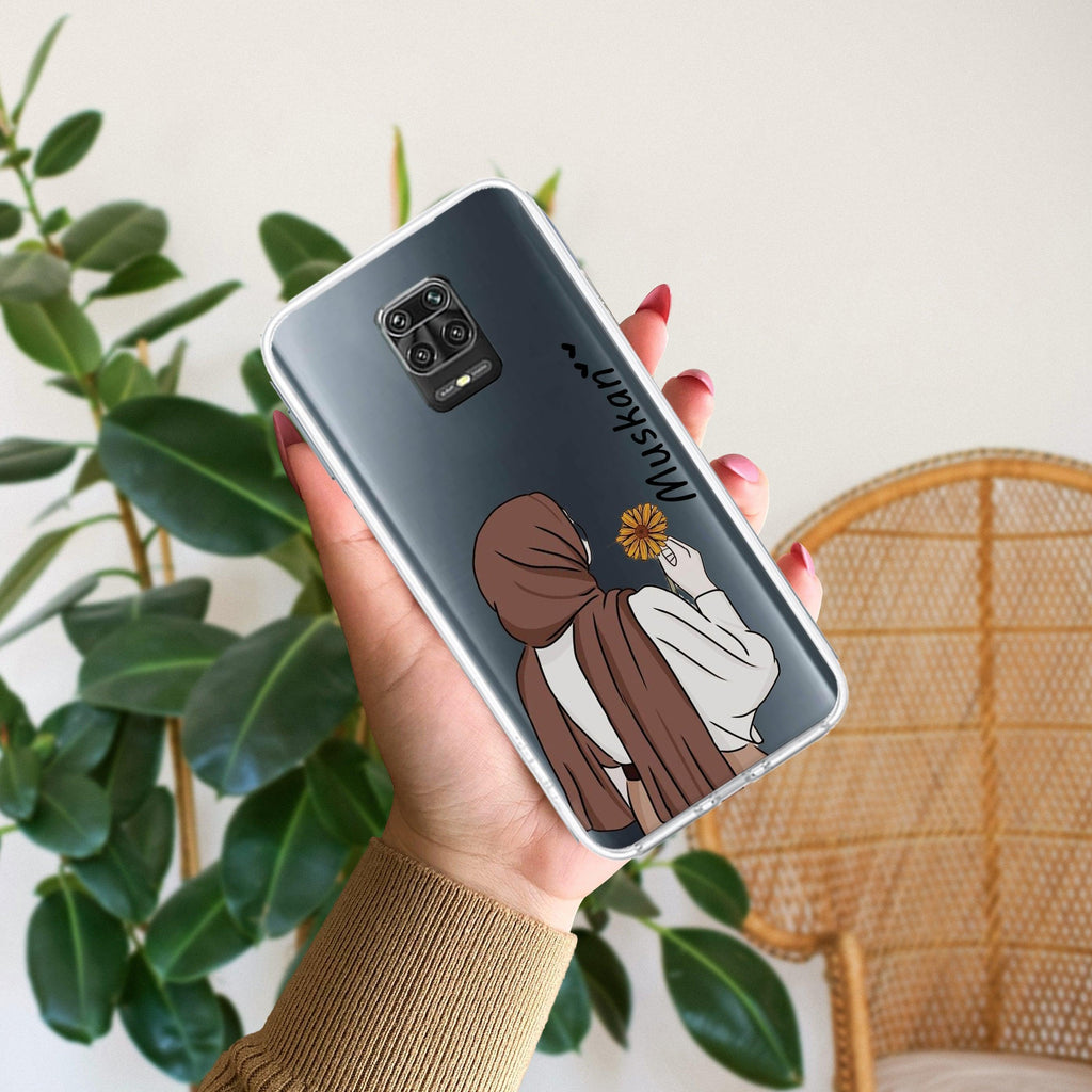 Personalized Hijab Girl Transparent Silicon Case V2 For Redmi 9 Prime