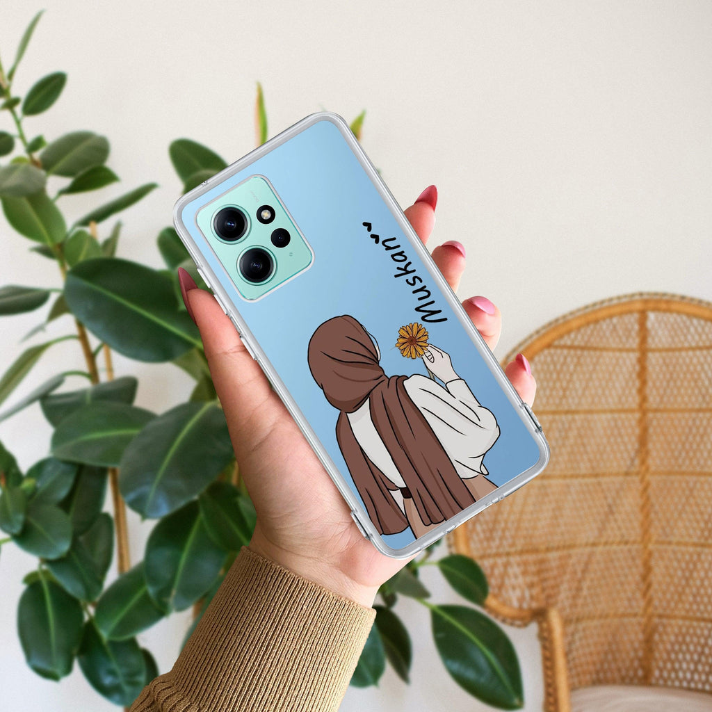 Personalized Hijab Girl Transparent Silicon Case V2 For Redmi Note 10 / 10S