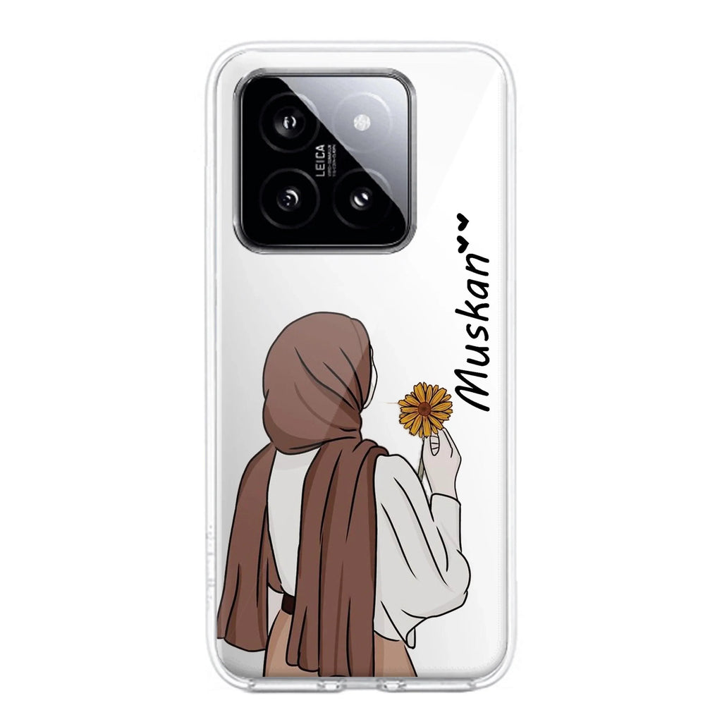 Personalized Hijab Girl Transparent Silicon Case V2 For Xiaomi 14 5G