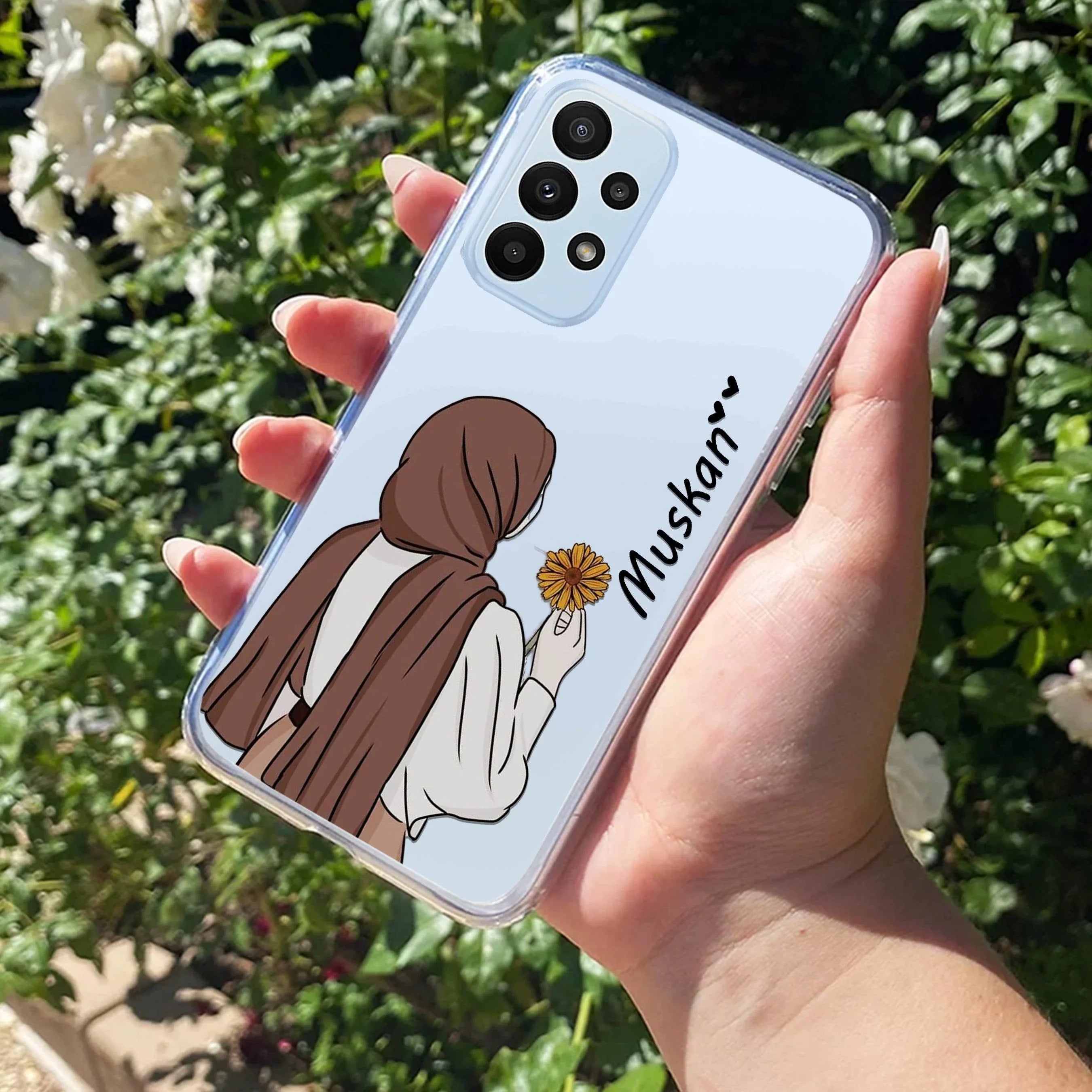 Personalized Hijab Girl Transparent Silicon Case V2 For Samsung - ShopOnCliQ