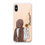 Personalized Hijab Girl Transparent Silicon Case V2 For iPhone