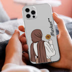 Personalized Hijab Girl Transparent Silicon Case V2 For iPhone 15 Pro Max