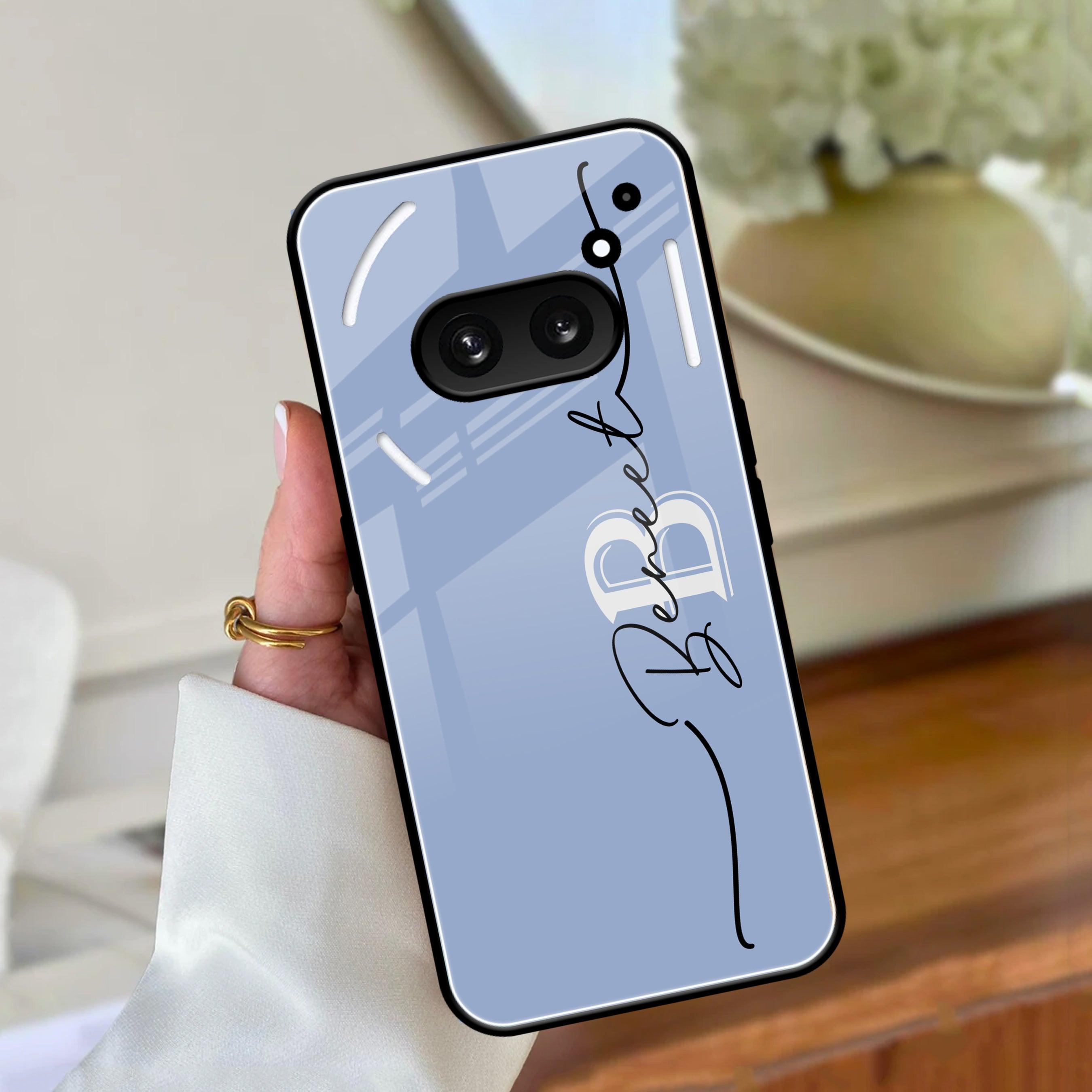 Personalized Initials Azure Glossy Metal Case Cover For Nothing - ShopOnCliQ