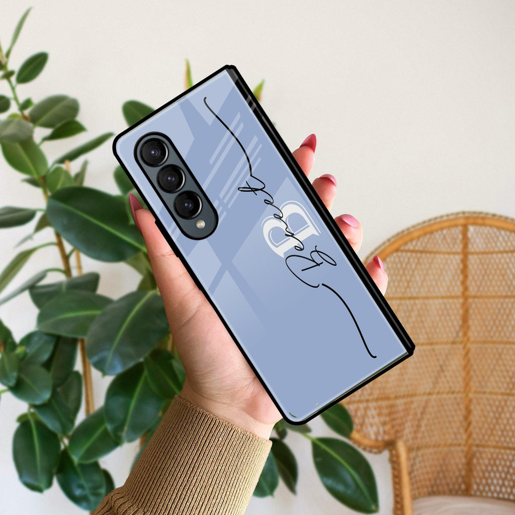 Personalized Initials Azure Glossy Metal Case Cover For Samsung - ShopOnCliQ