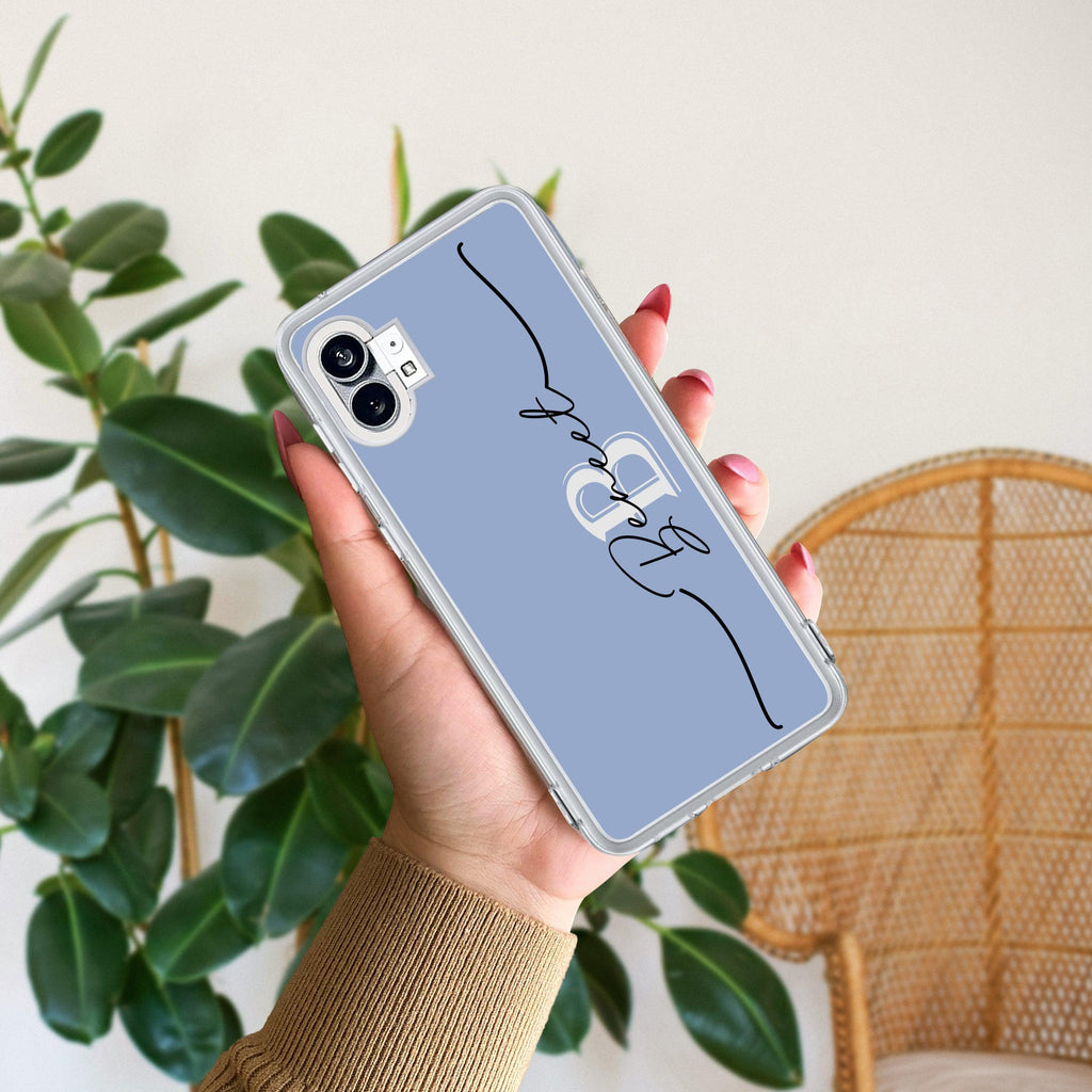 Personalized Initials Azure Silicon Case For Nothing - ShopOnCliQ