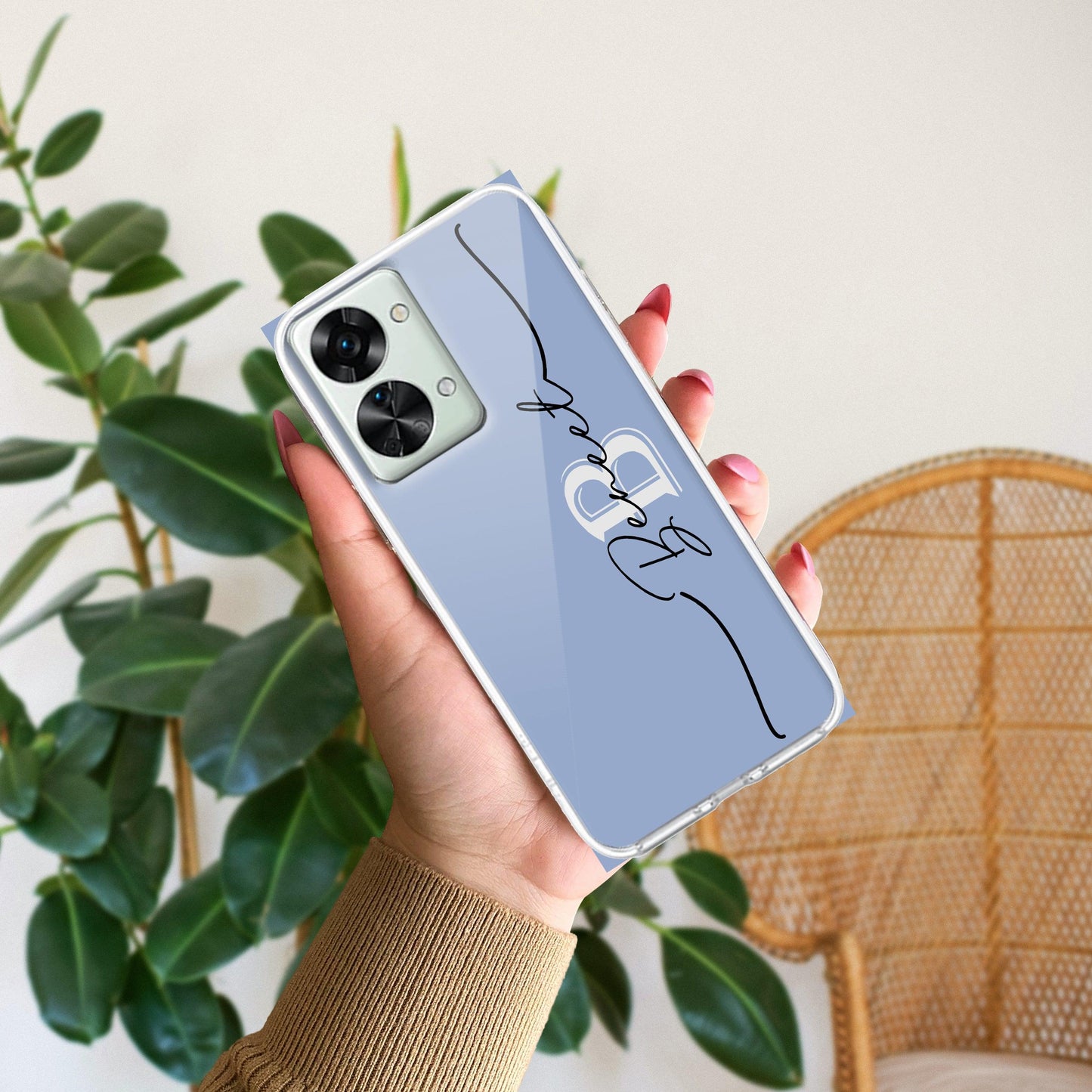 Personalized Initials Azure Silicon Case For OnePlus