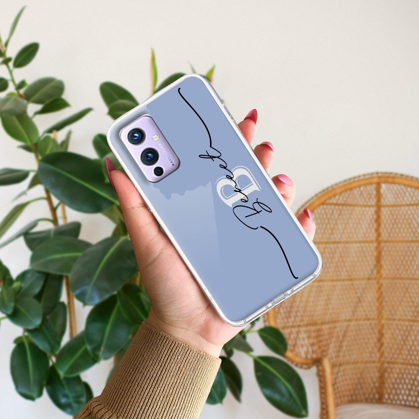 Personalized Initials Azure Silicon Case For OnePlus - ShopOnCliQ