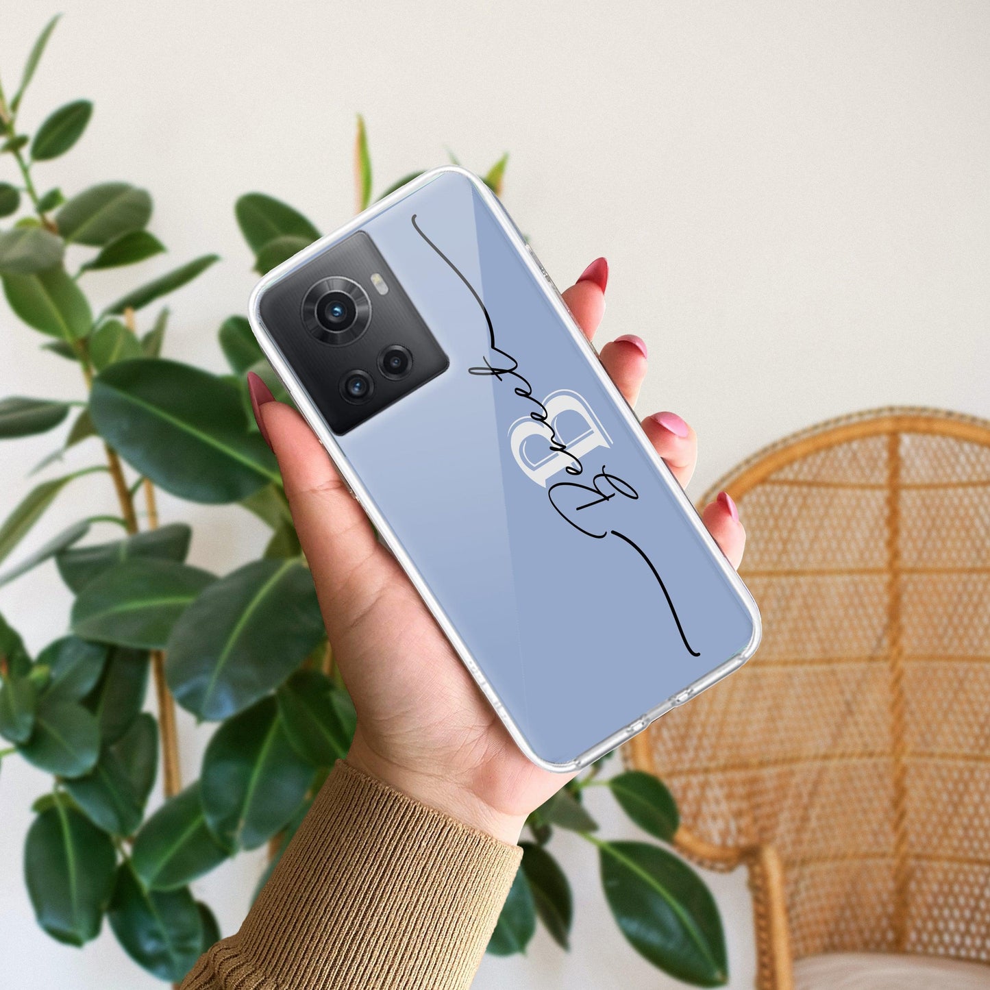 Personalized Initials Azure Silicon Case For OnePlus