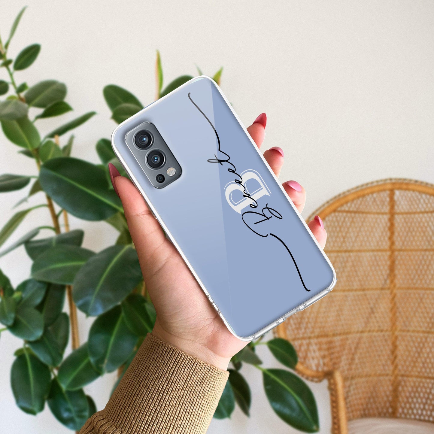 Personalized Initials Azure Silicon Case For OnePlus