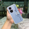 Personalized Initials Azure Anti Yellow Case For Oppo Reno 10 5G