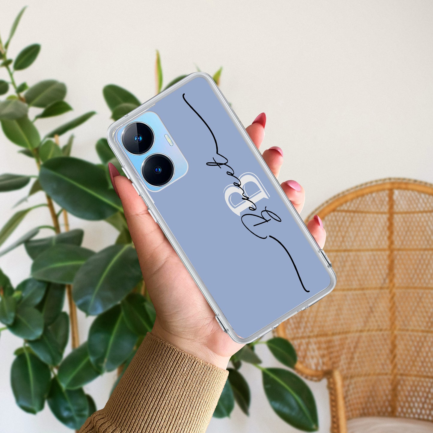 Personalized Initials Azure Silicon Case For Realme/Narzo - ShopOnCliQ