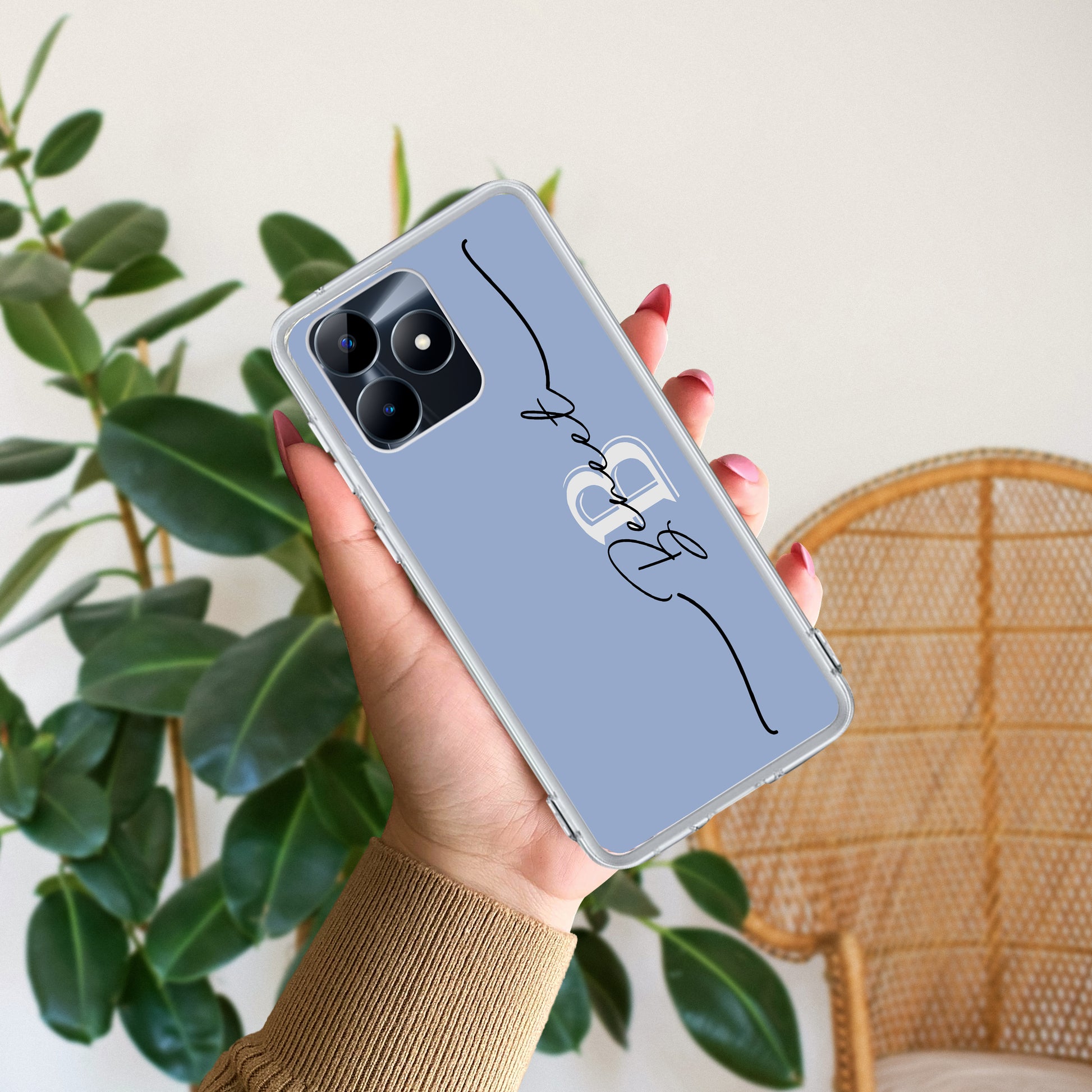 Personalized Initials Azure Silicon Case For Realme/Narzo - ShopOnCliQ