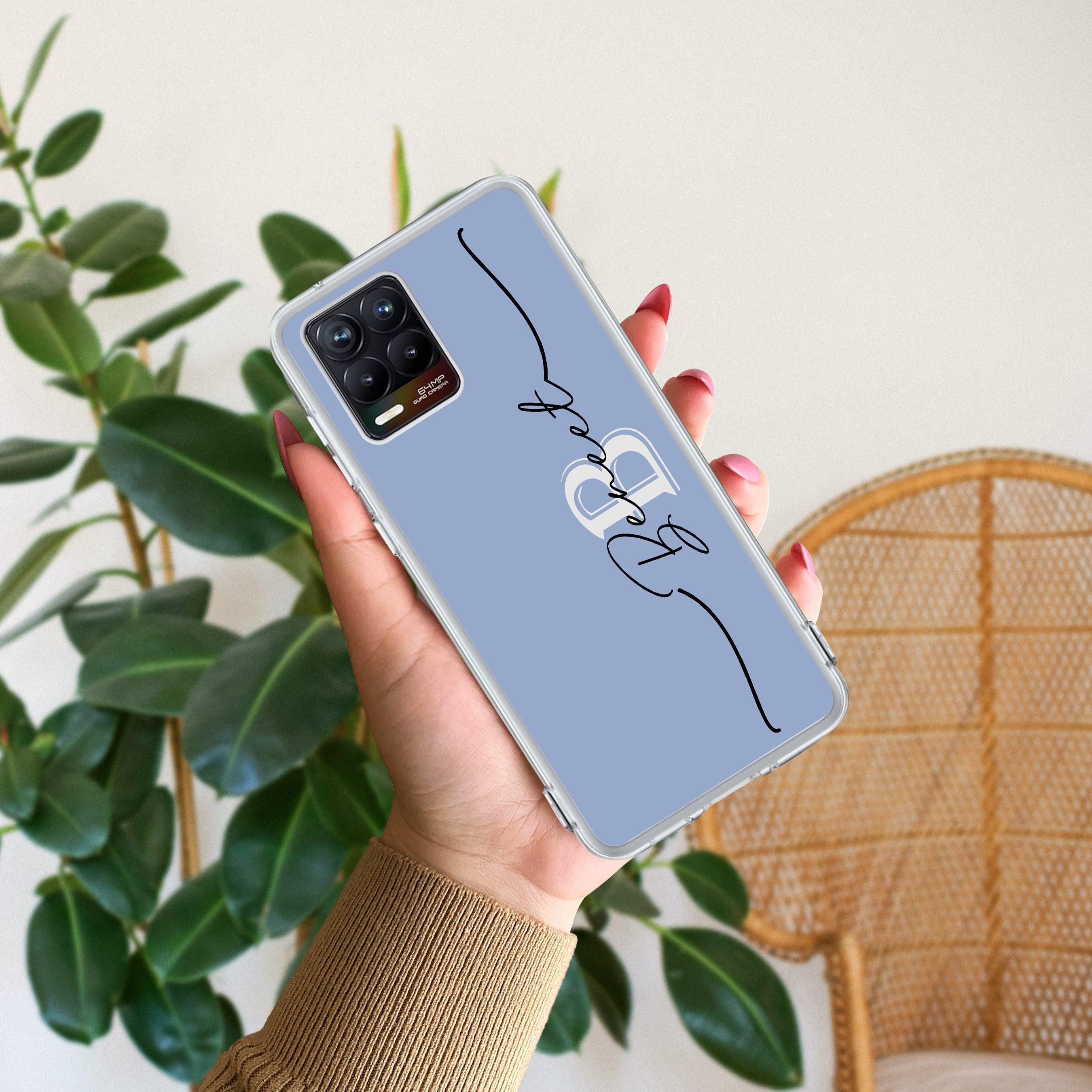 Personalized Initials Azure Silicon Case For Realme Narzo N65 5G