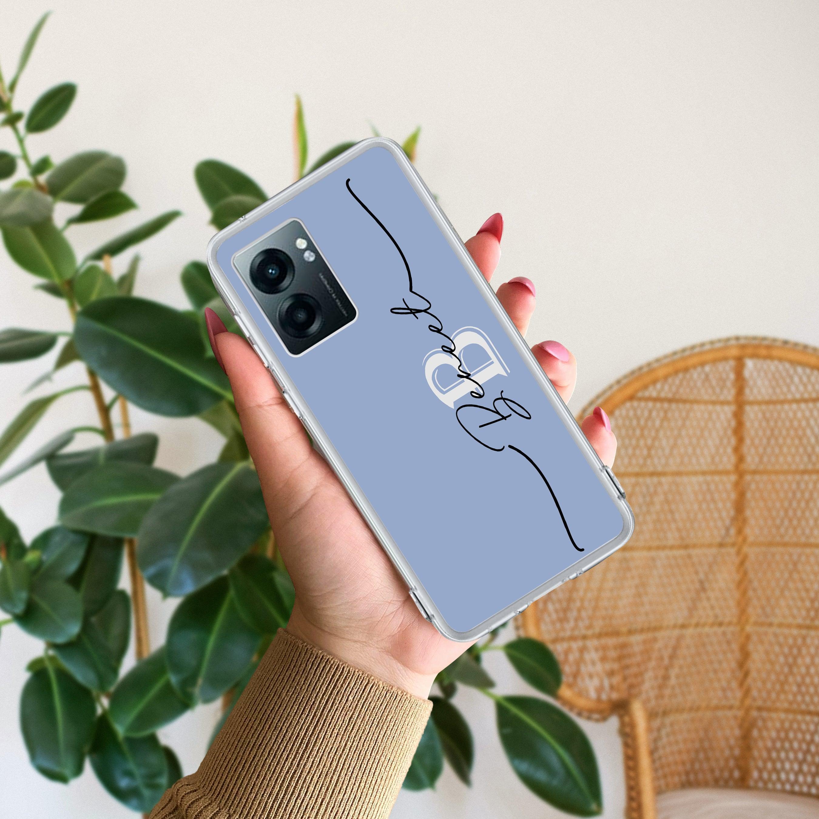 Personalized Initials Azure Silicon Case For Realme Narzo 50 5G