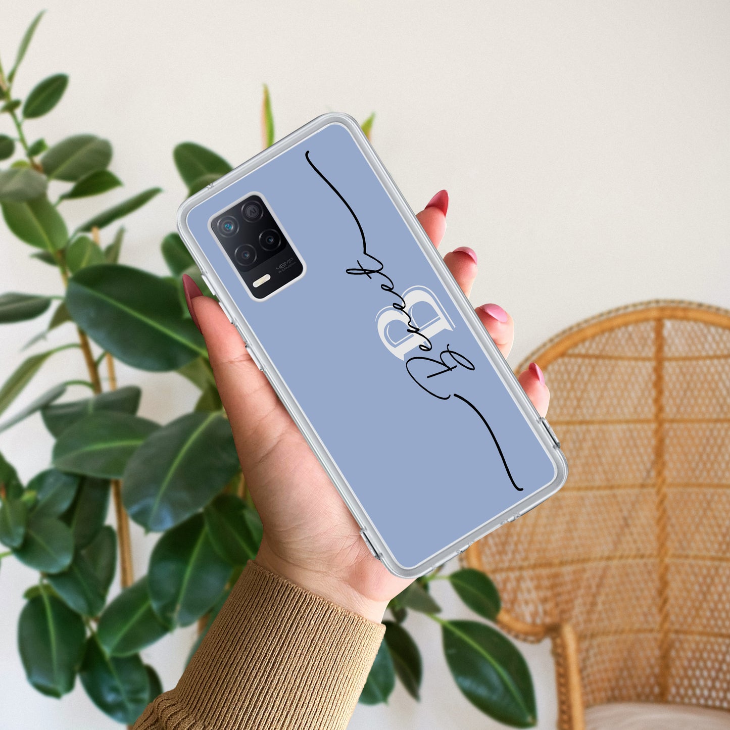 Personalized Initials Azure Silicon Case For Realme/Narzo - ShopOnCliQ