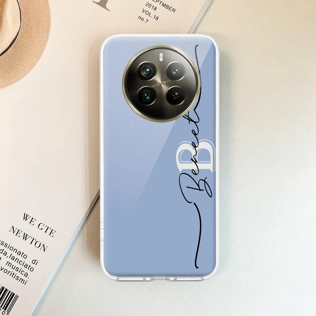 Personalized Initials Azure Silicon Case For Realme Narzo 50 5G