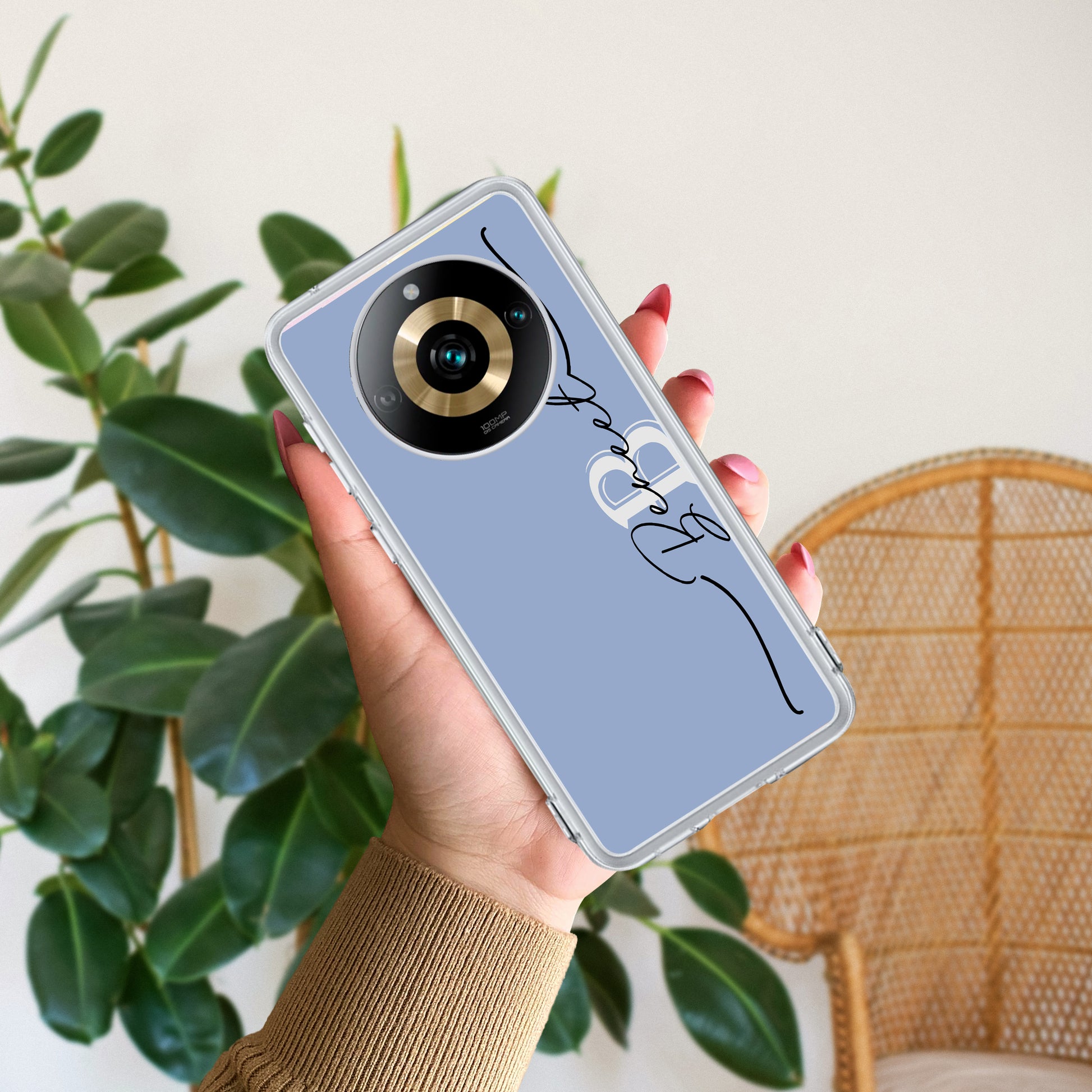 Personalized Initials Azure Silicon Case For Realme/Narzo - ShopOnCliQ