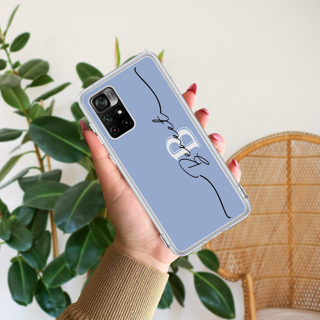Personalized Initials Azure Silicon Case For Redmi Note 13 Pro Plus 5G