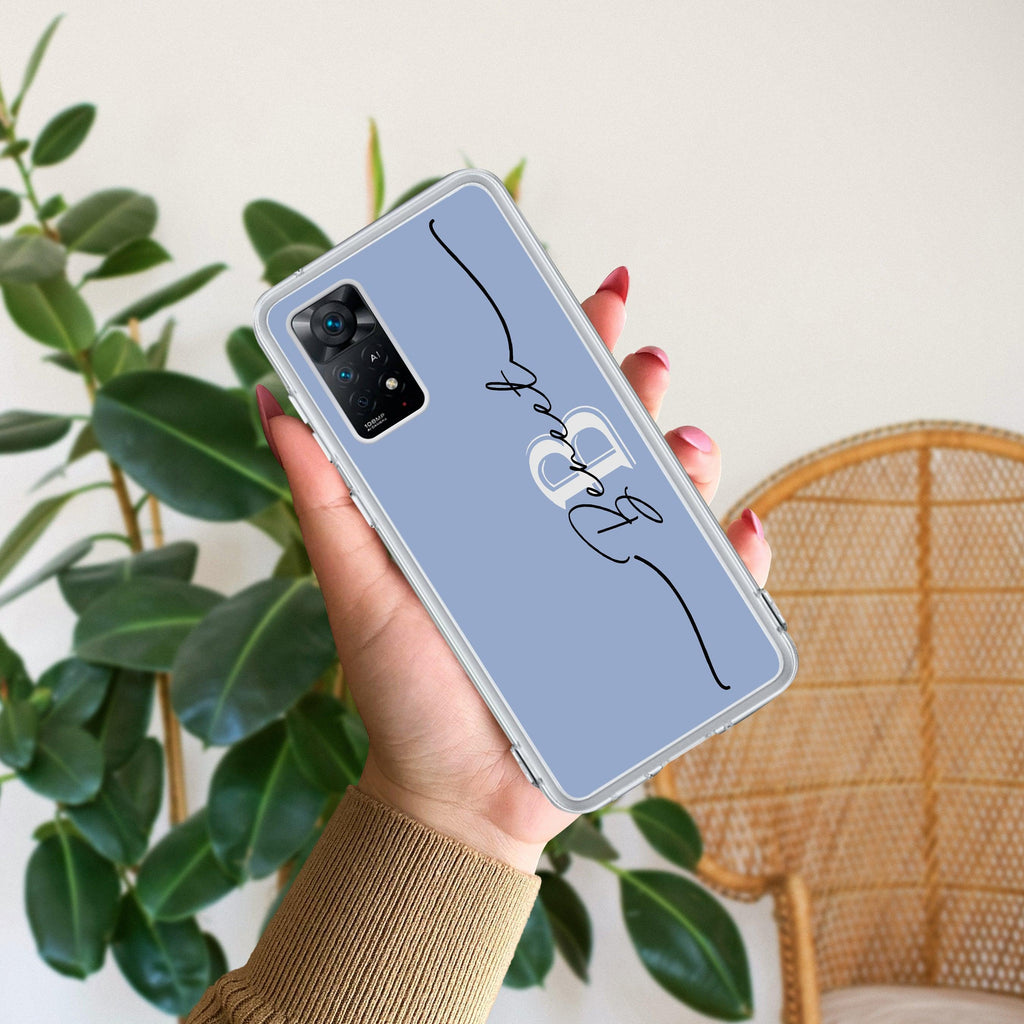 Personalized Initials Azure Silicon Case For Redmi Note 12 5G