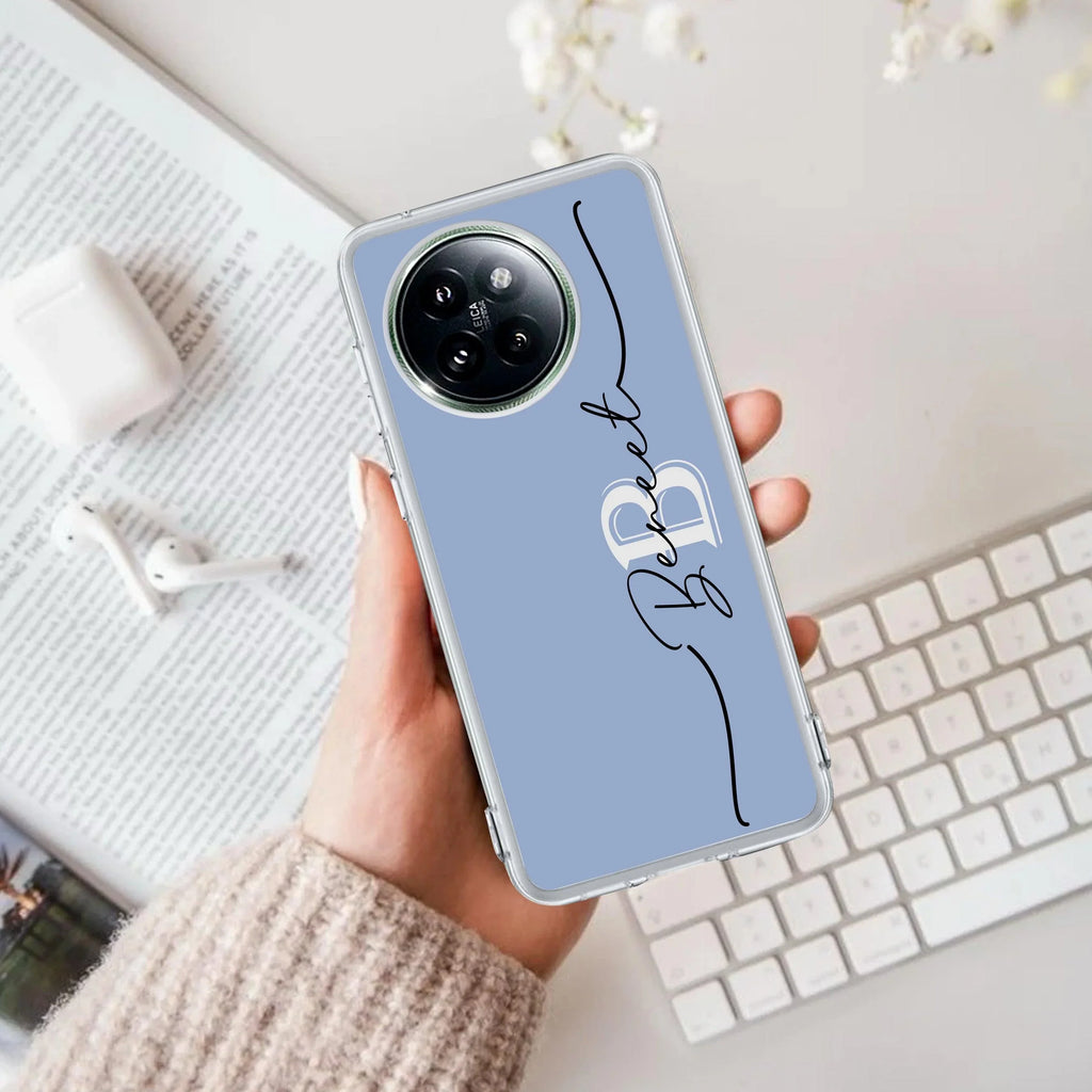 Personalized Initials Azure Silicon Case For Redmi Note 11 Pro / Redmi Note 11 Pro Plus 5G