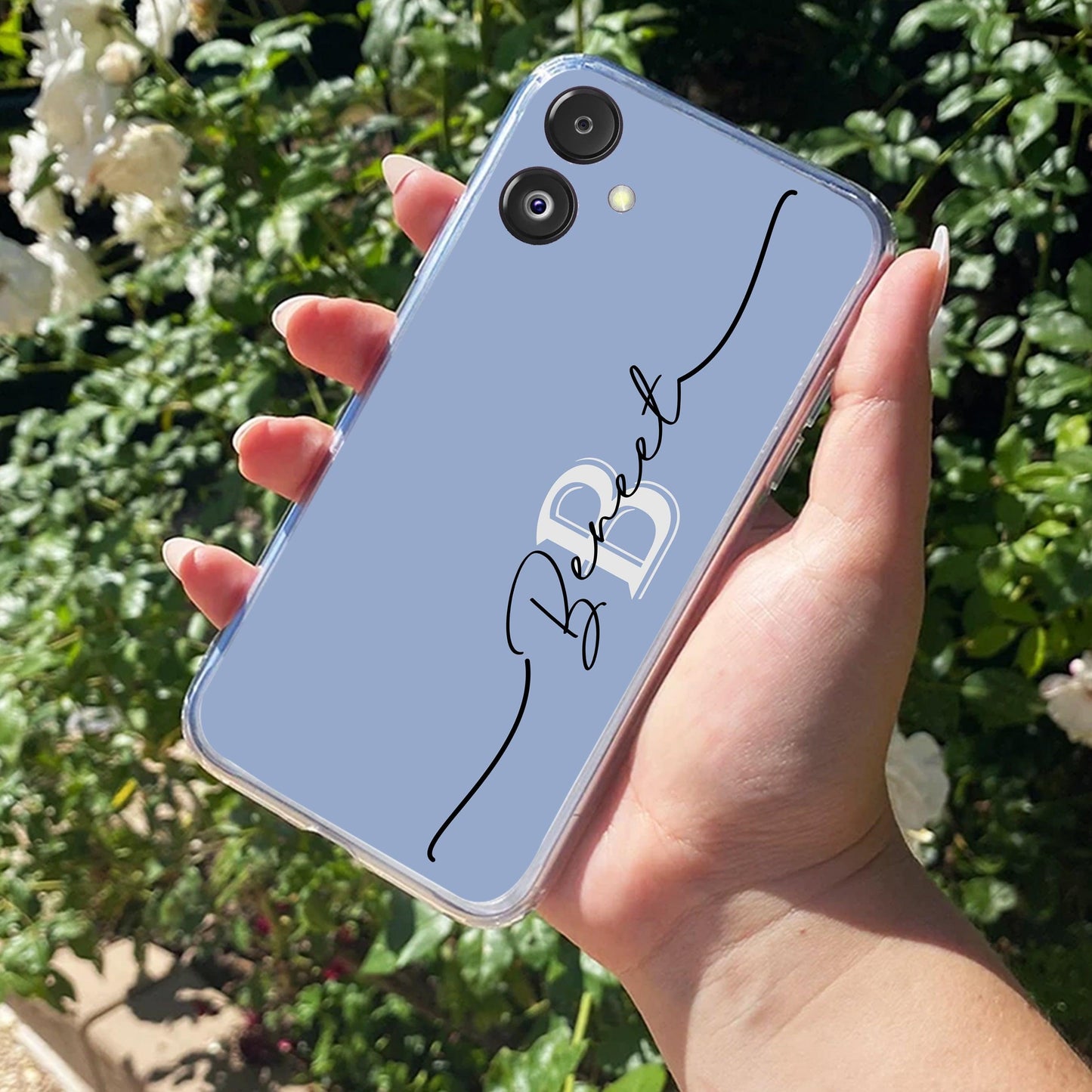 Personalized Initials Azure Silicon Case For Samsung