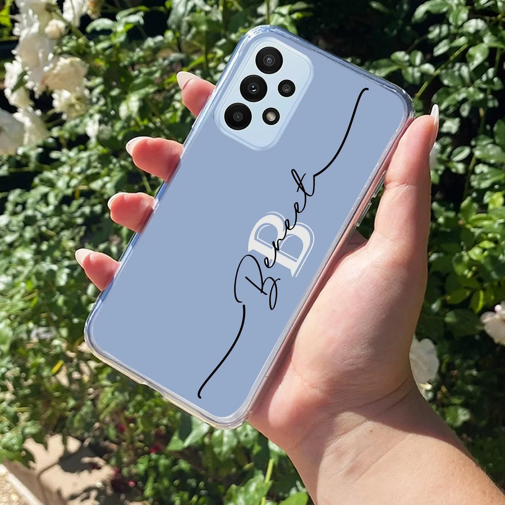 Personalized Initials Azure Silicon Case For Samsung Galaxy A33