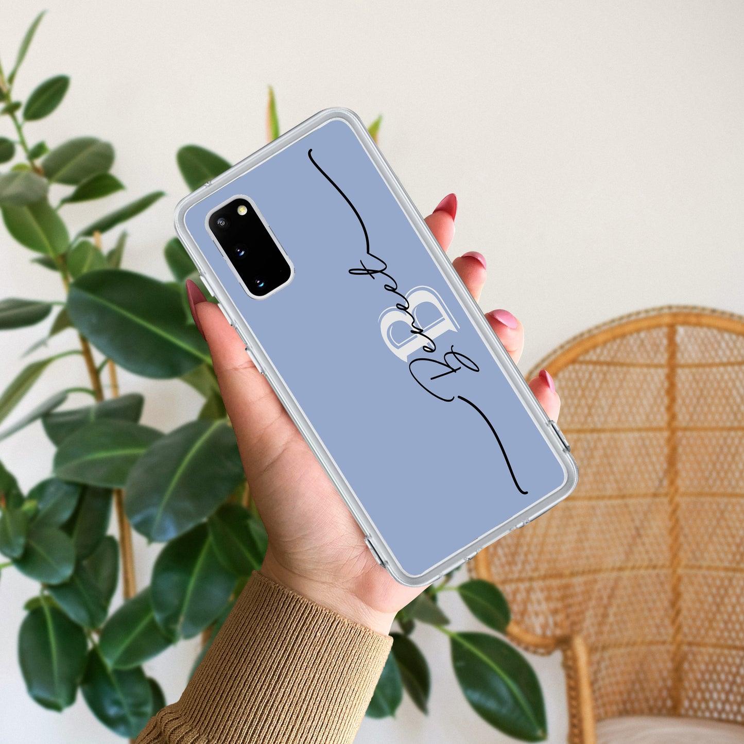 Personalized Initials Azure Silicon Case For Samsung - ShopOnCliQ