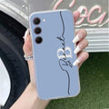 Personalized Initials Azure Silicon Case For Samsung Galaxy S23 5G
