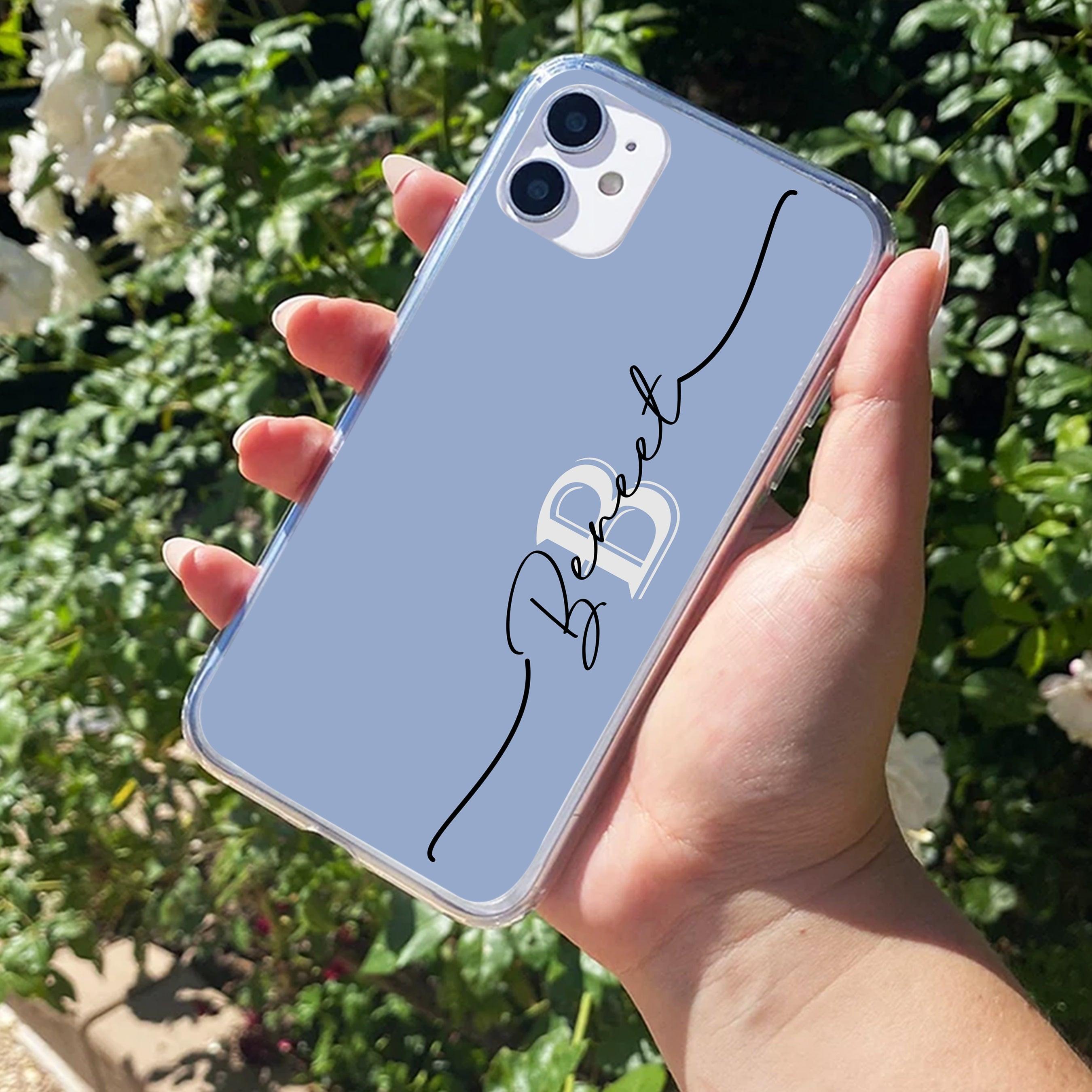 Personalized Initials Azure Silicon Case For iPhone - ShopOnCliQ