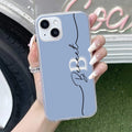 Personalized Initials Azure Silicon Case For iPhone 14