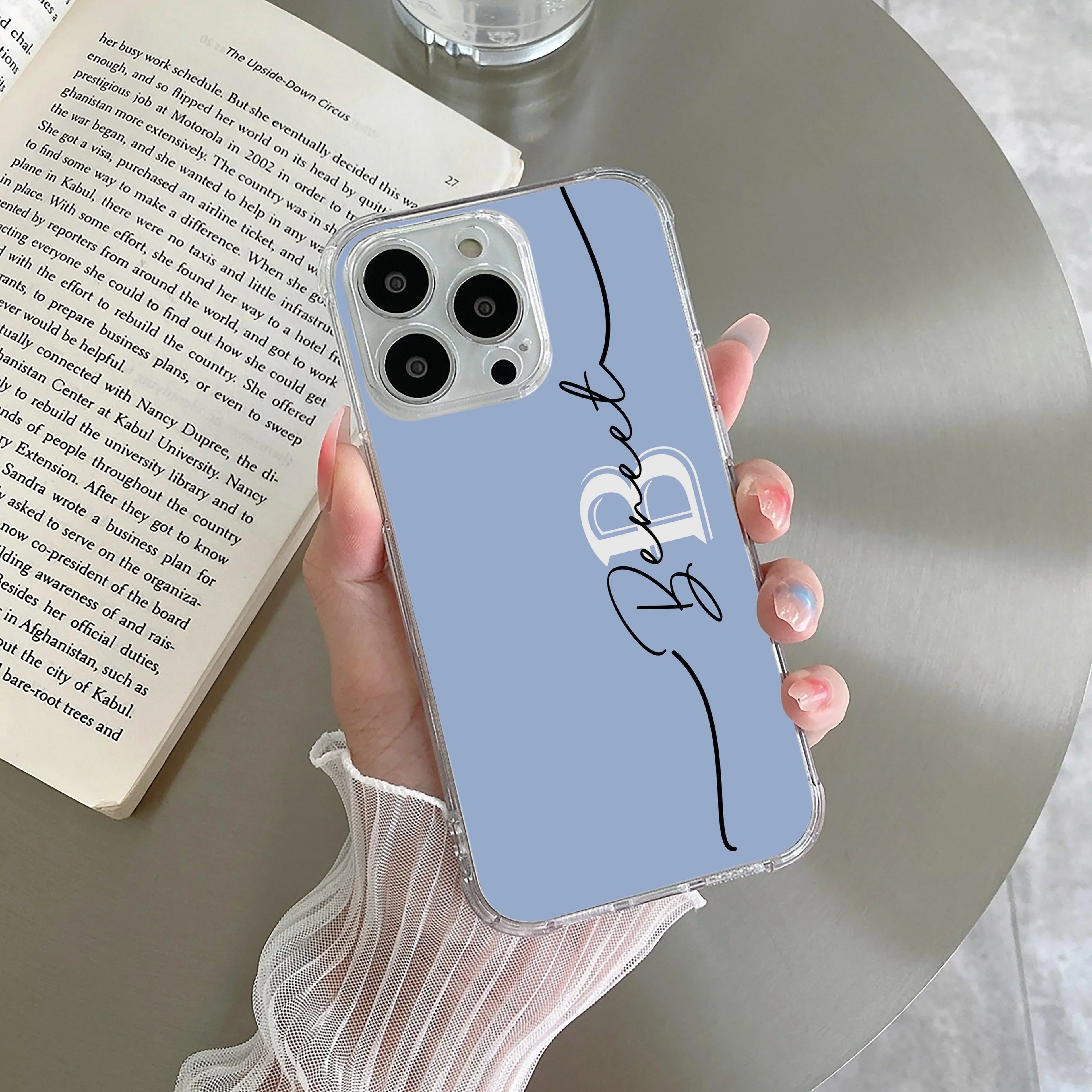 Personalized Initials Azure Silicon Case For Google Pixel 10
