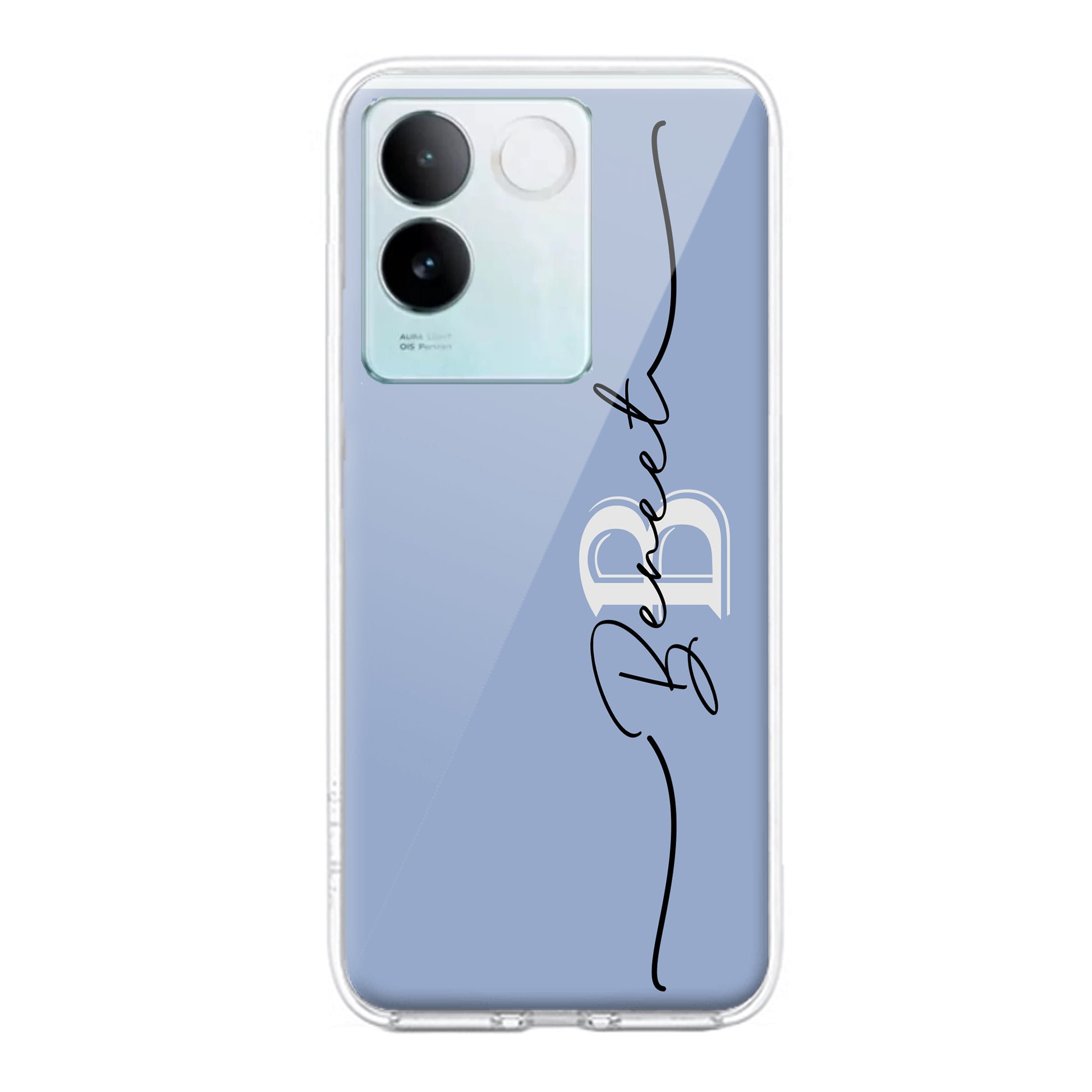 Personalized Initials Azure Silicon Case For iQOO ShopOnCliQ