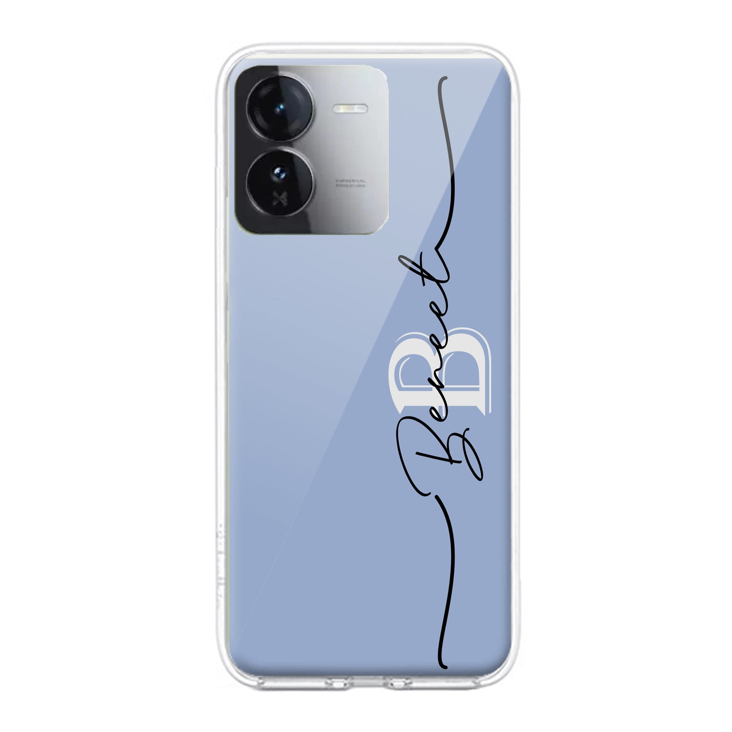 Personalized Initials Azure Silicon Case For iQOO ShopOnCliQ