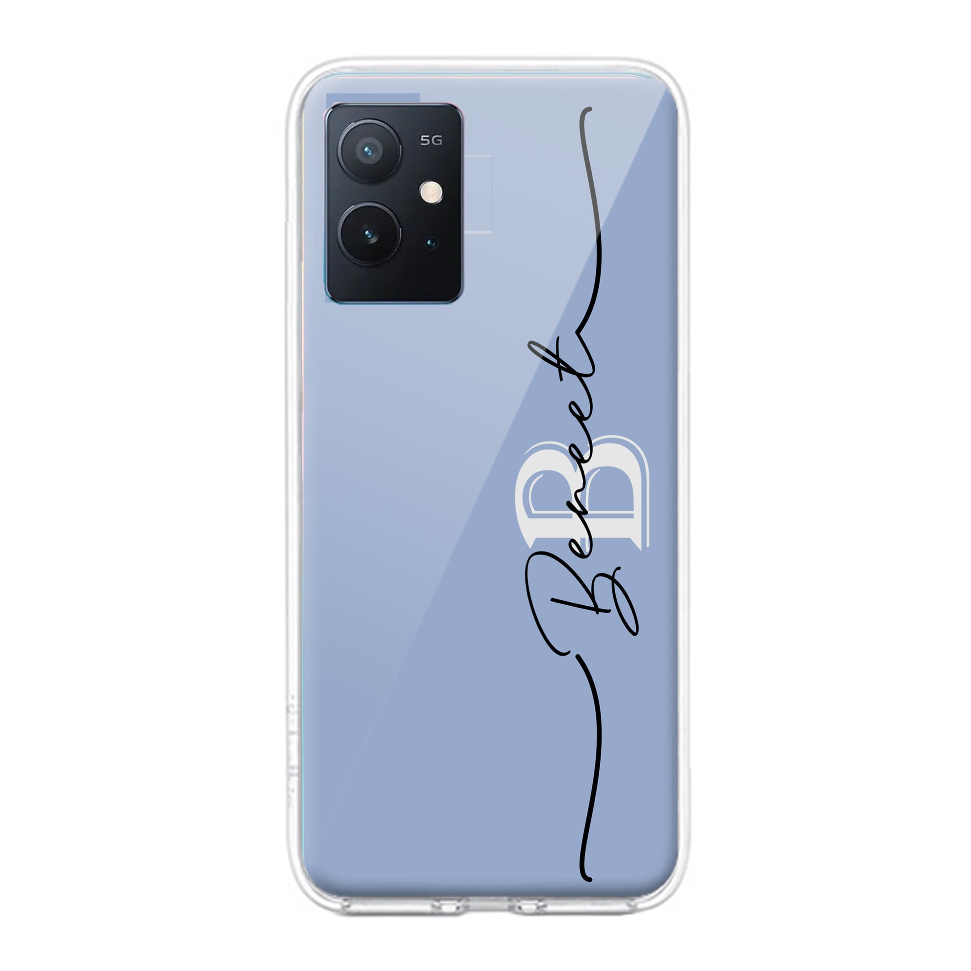 Personalized Initials Azure Silicon Case For iQOO ShopOnCliQ