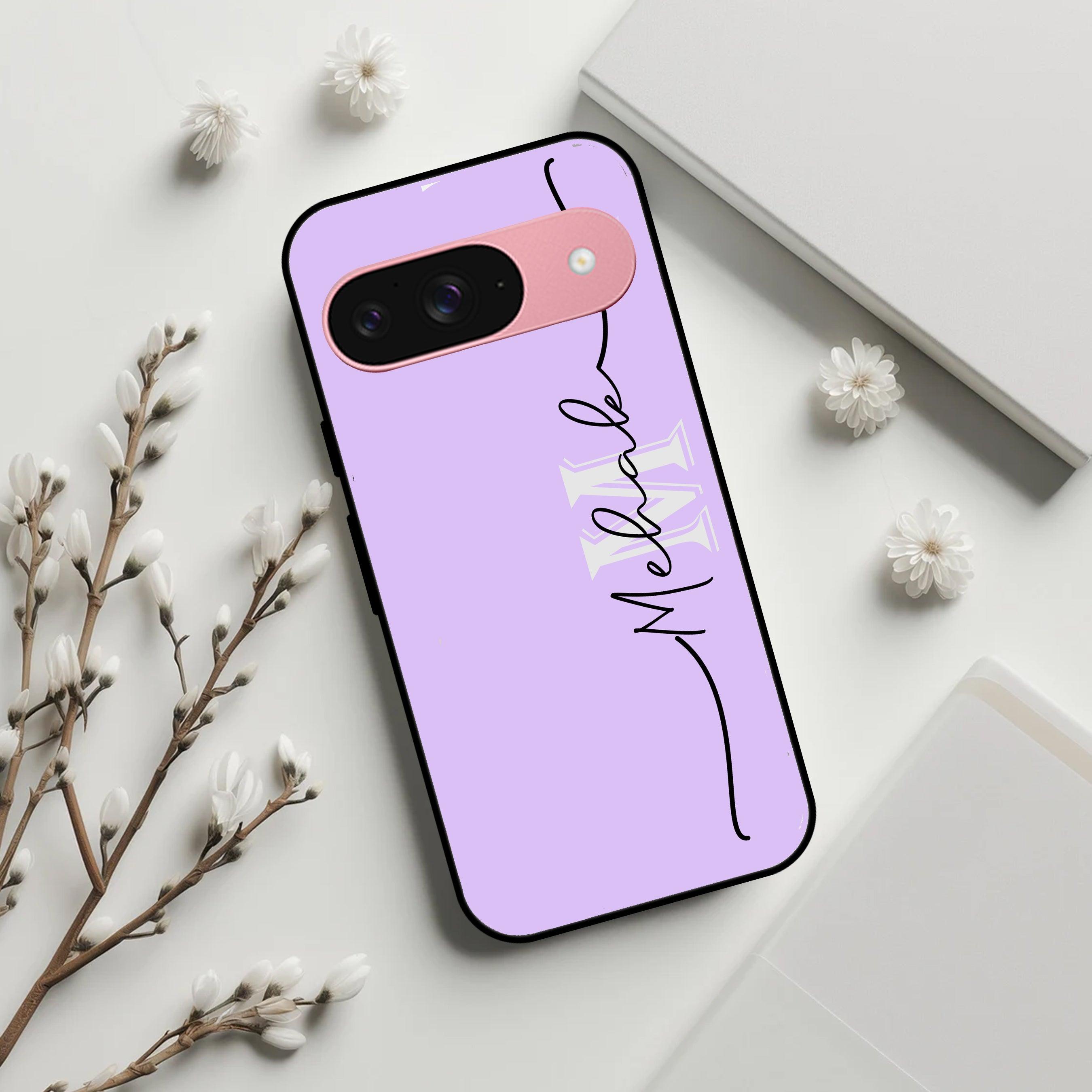 Personalized Initials Lavender Glossy Metal Case Cover For Google - ShopOnCliQ