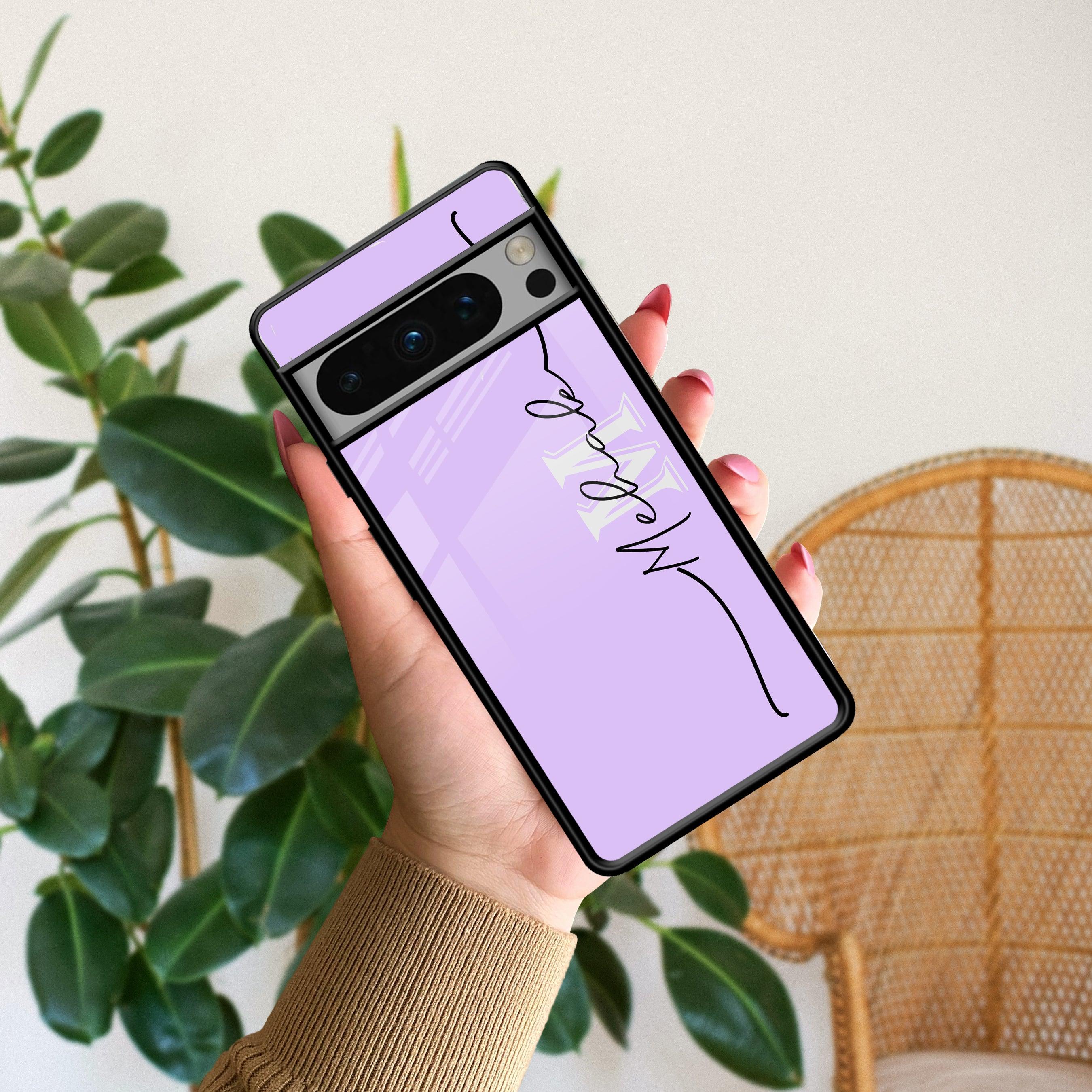 Personalized Initials Lavender Glossy Metal Case Cover For Google - ShopOnCliQ