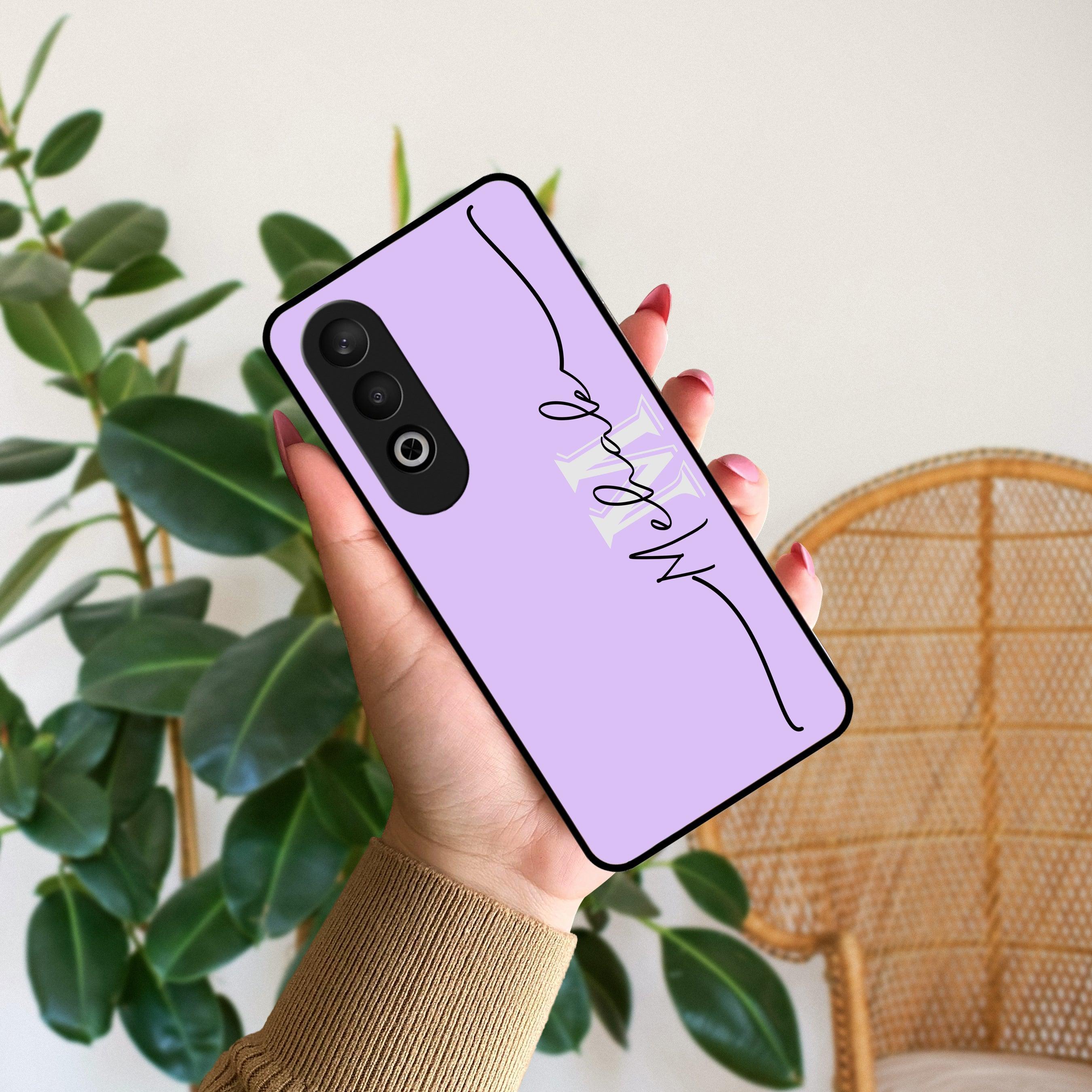 Personalized Initials Lavender Glossy Metal Case Cover For OnePlus - ShopOnCliQ