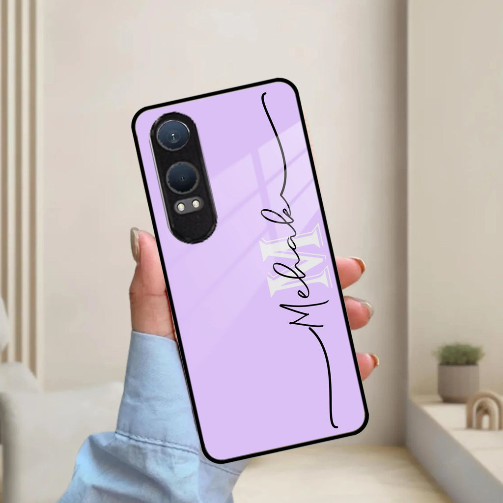 Personalized Initials Lavender Glossy Metal Case Cover For OnePlus - ShopOnCliQ